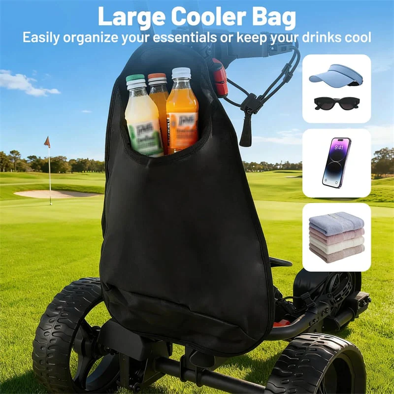 Eletriclife Foldable 3-Wheel Electric Golf Push Cart with Adjustable Handle & 9 Speed Settings