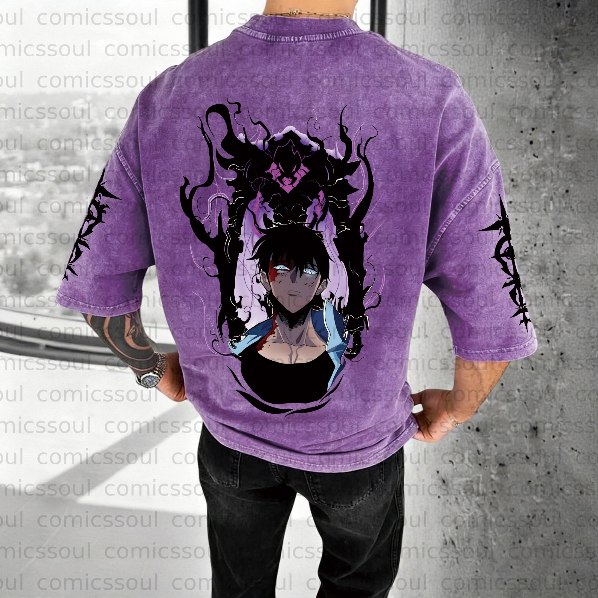 Unisex Anime Inspired Vintage Washed T-Shirt