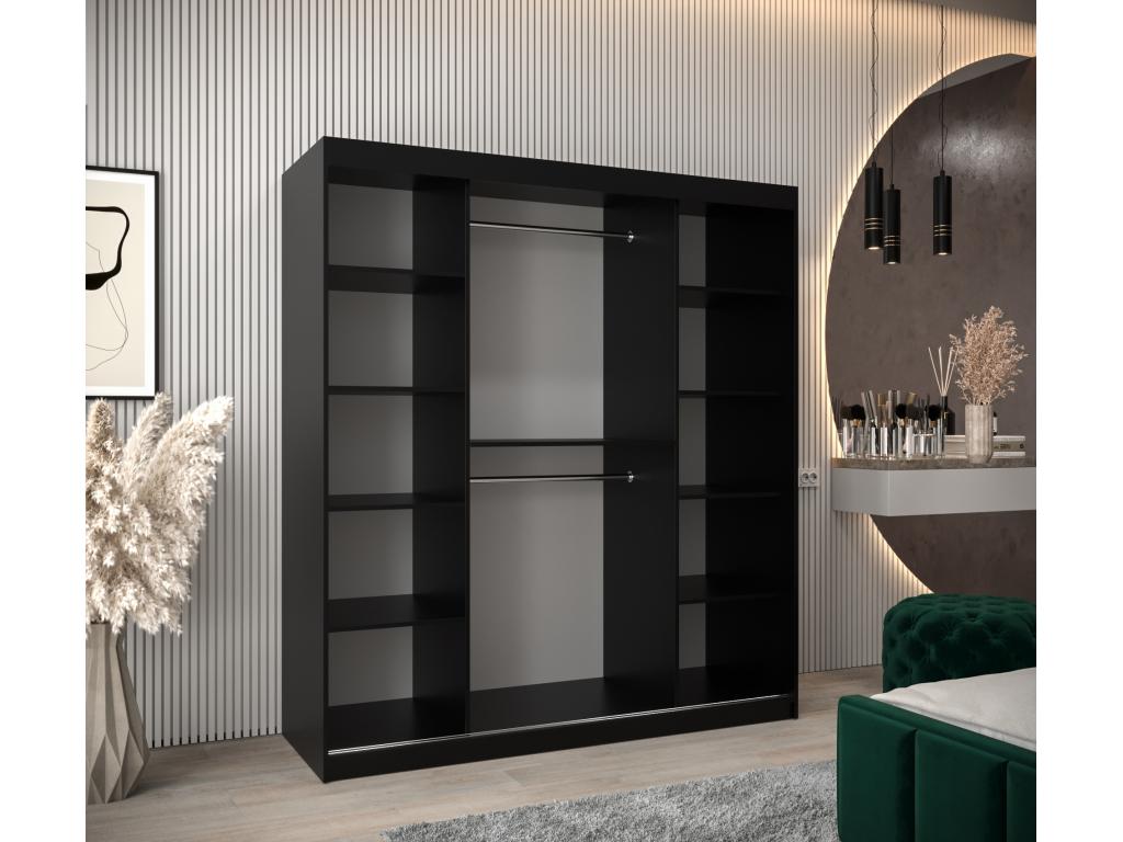 Armario de puertas correderas - negro