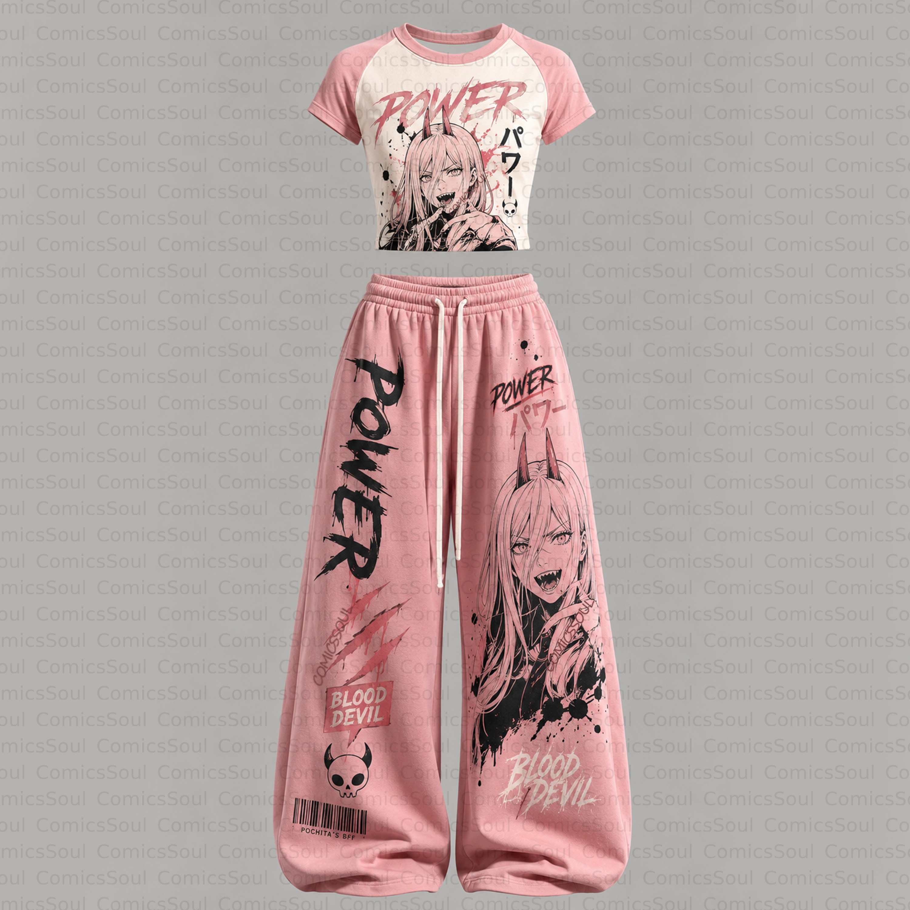 Chainsaw Man T-Shirt & Elasticated Trousers Two-Piece Set