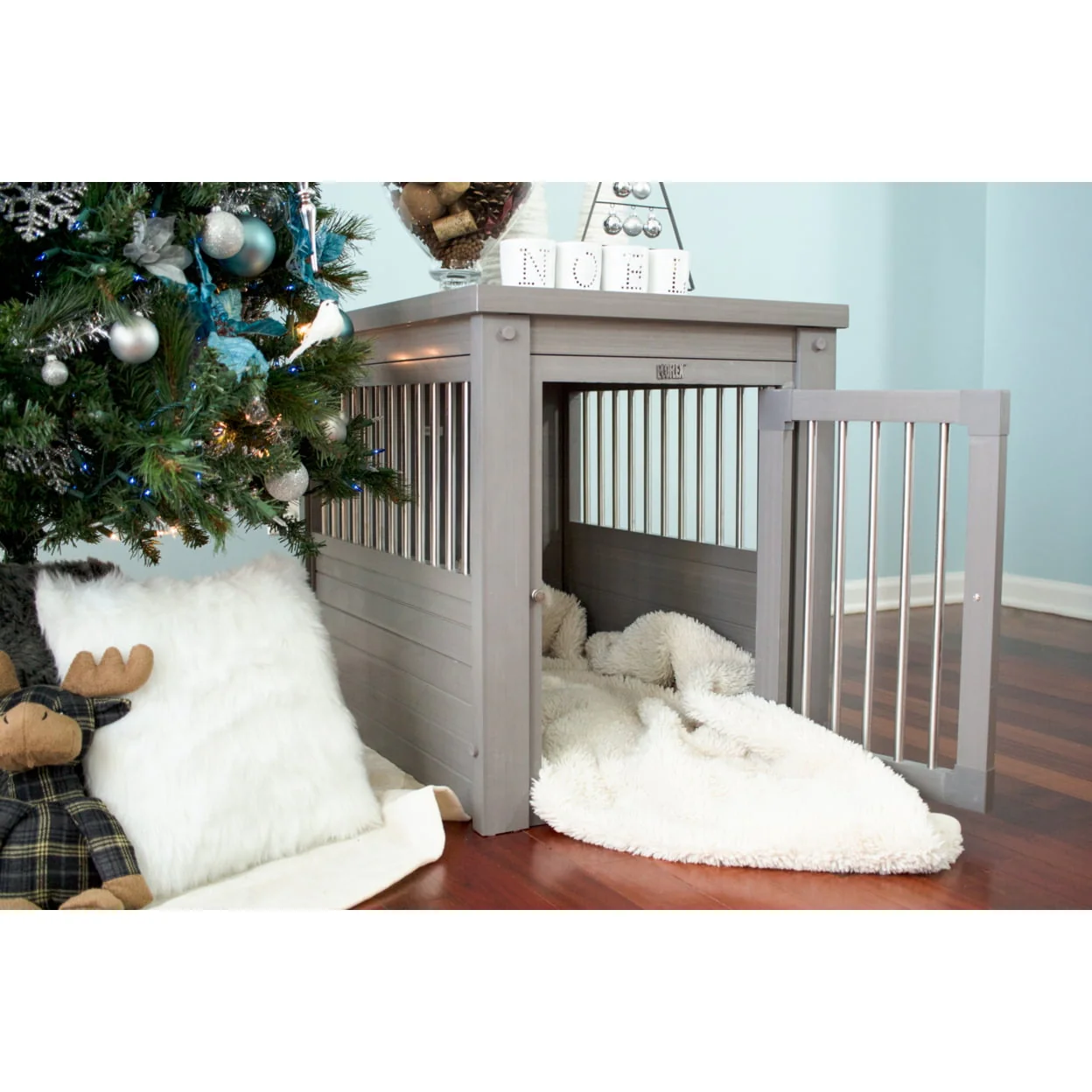 ECOFLEX® Dog Crate End Table - Grey Large - Image 7