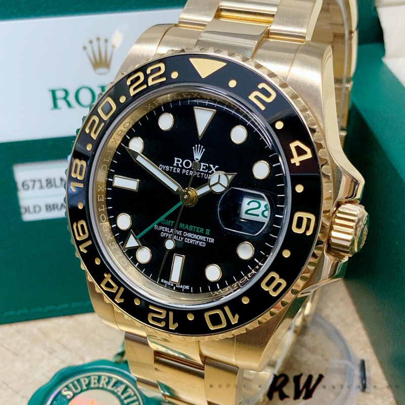Rolex GMT Master II 116718LN Oyster Bracelet Black Dial 40mm Mens Replica Watch