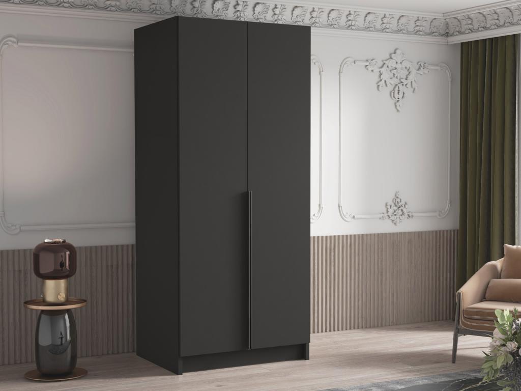 Armario Banakdecoracion 202 Negro 215x100x58cm Puertas de armario - Con bisagras 12690HPJU