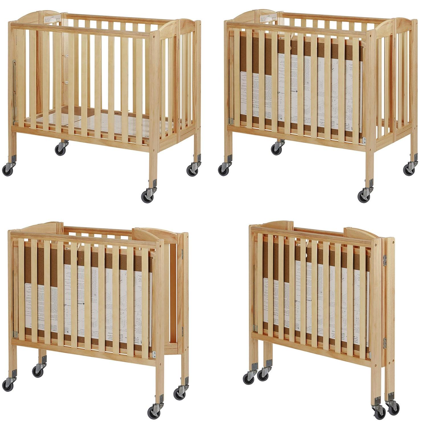 Dream On Me Birch 3-in-1 Folding Portable Mini Crib. Natural - Image 3