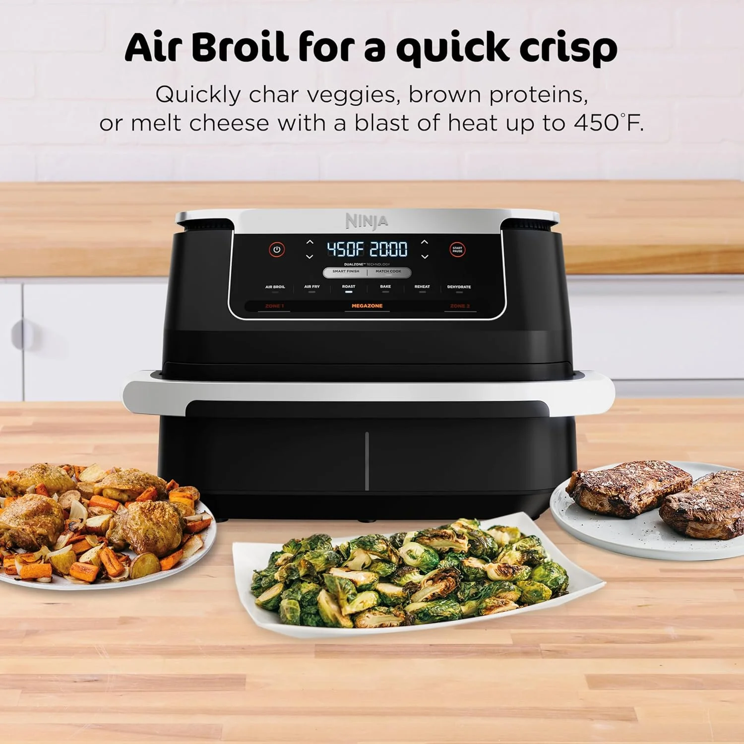 Ninja Foodi 6-in-1 FlexBasket Air Fryer with 7-Quart MegaZone and Basket Divider