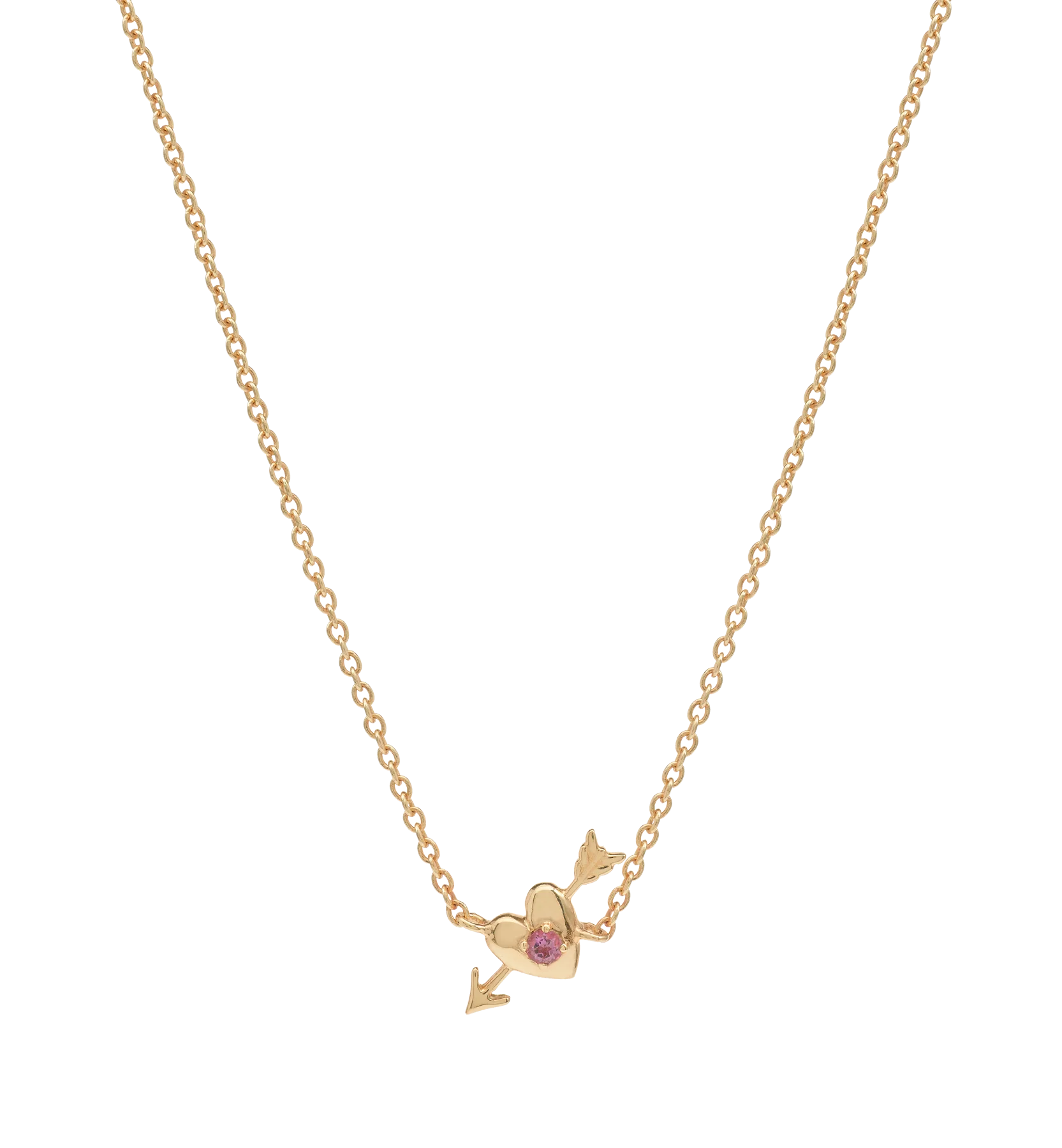 Arrowed Heart Necklace 14K