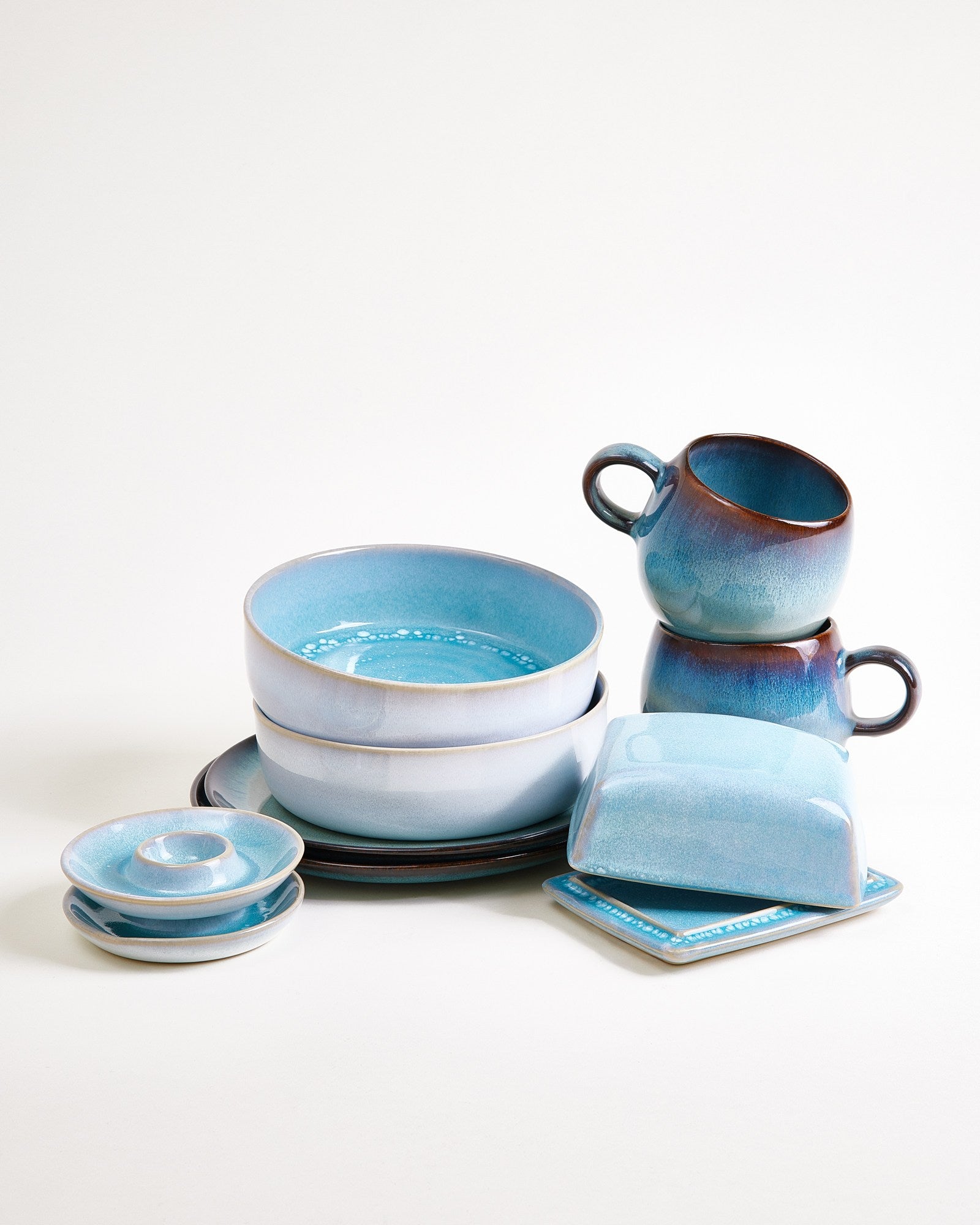 Geschirr-Set Blue Horizon aqua grünblau 9-teilig