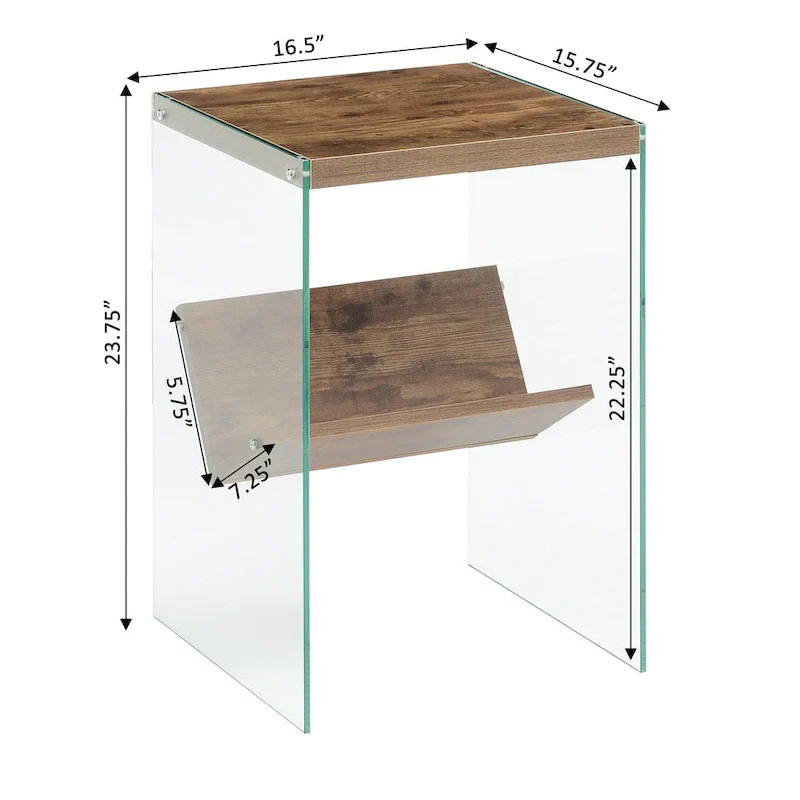 SoHo Glass End Table with Shelf by Convenience Concepts