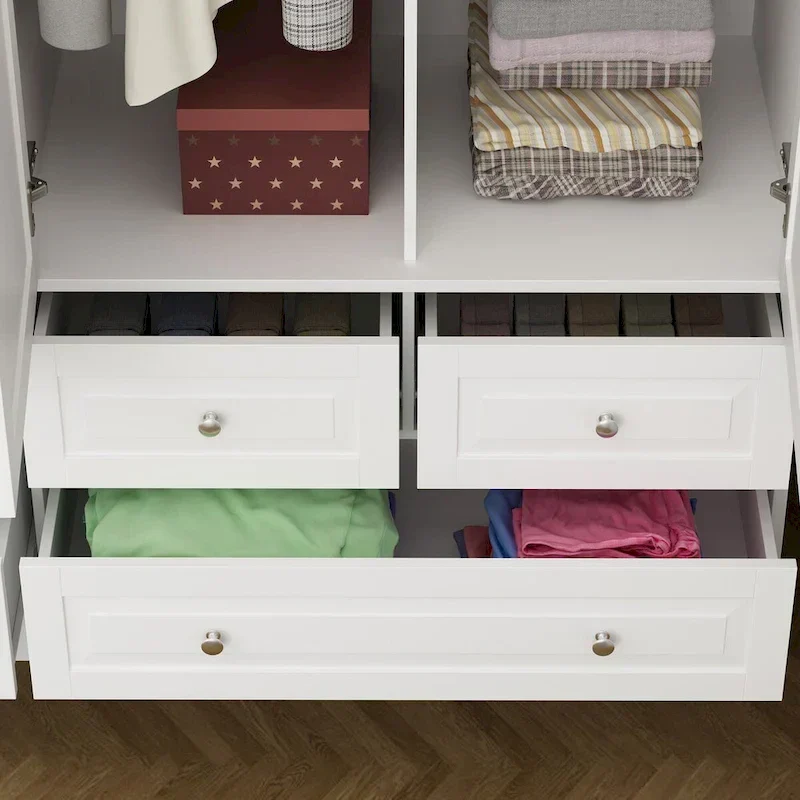 78.7H Combo Twin Wardrobe Set: Stylish and Functional Armoires for Your Closet
