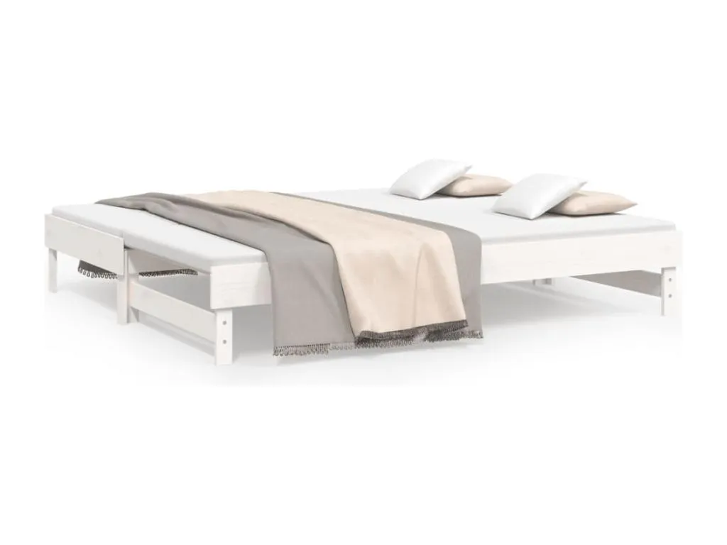 Sofá cama extraíble Lluesmamuebles maciza de Lluesmamuebles blanco 2x(80x200) cm