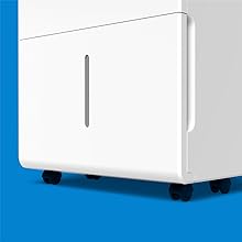 hOmeLabs 50 Pint ehumidifier with Pump swiveling wheels