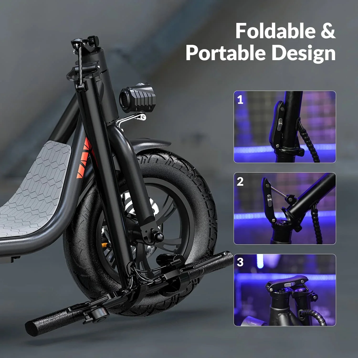 5TH WHEEL Electric Scooter With Seat And Carry Basket, 450W, 36V, 20-Mile Range, 15.5 Mph, 12 Inch - W18S - Image 10 5TH WHEEL Electric Scooter With Seat And Carry Basket, 450W, 36V, 20-Mile Range, 15.5 Mph, 12 Inch - W18S - Image 10
