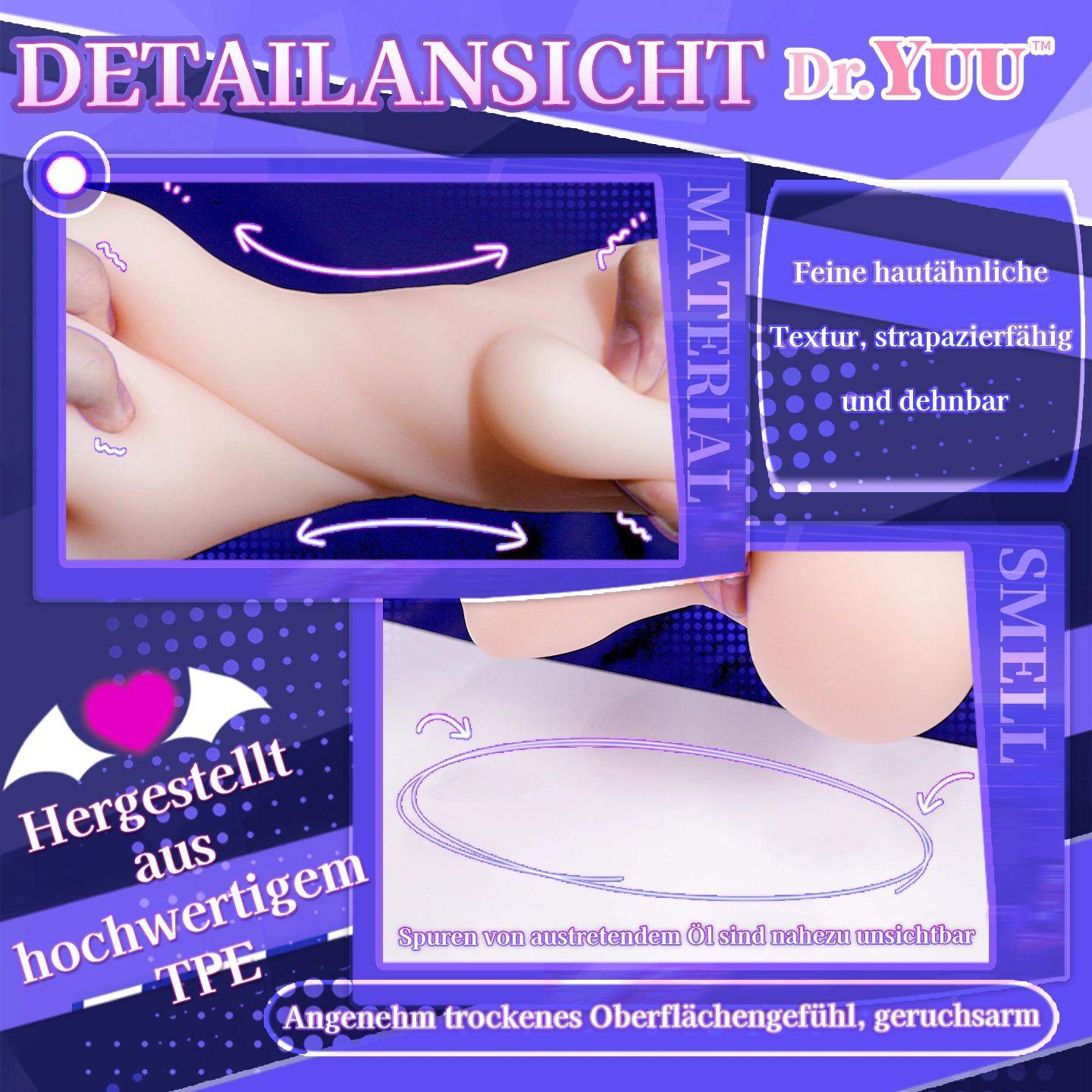 Dr.YUU Ver.2 Masturbator mit schmaler Griffzone und TPE-Material