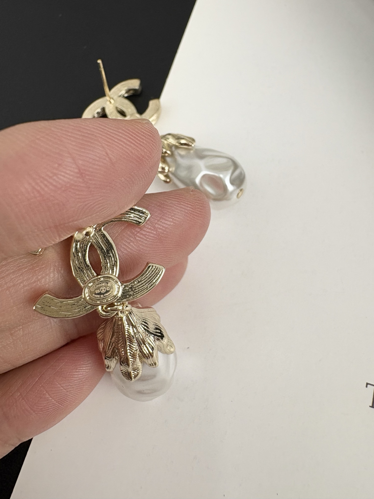 Chanel Vintage Baroque Pearl Dangle Earrings - Original Replica Club