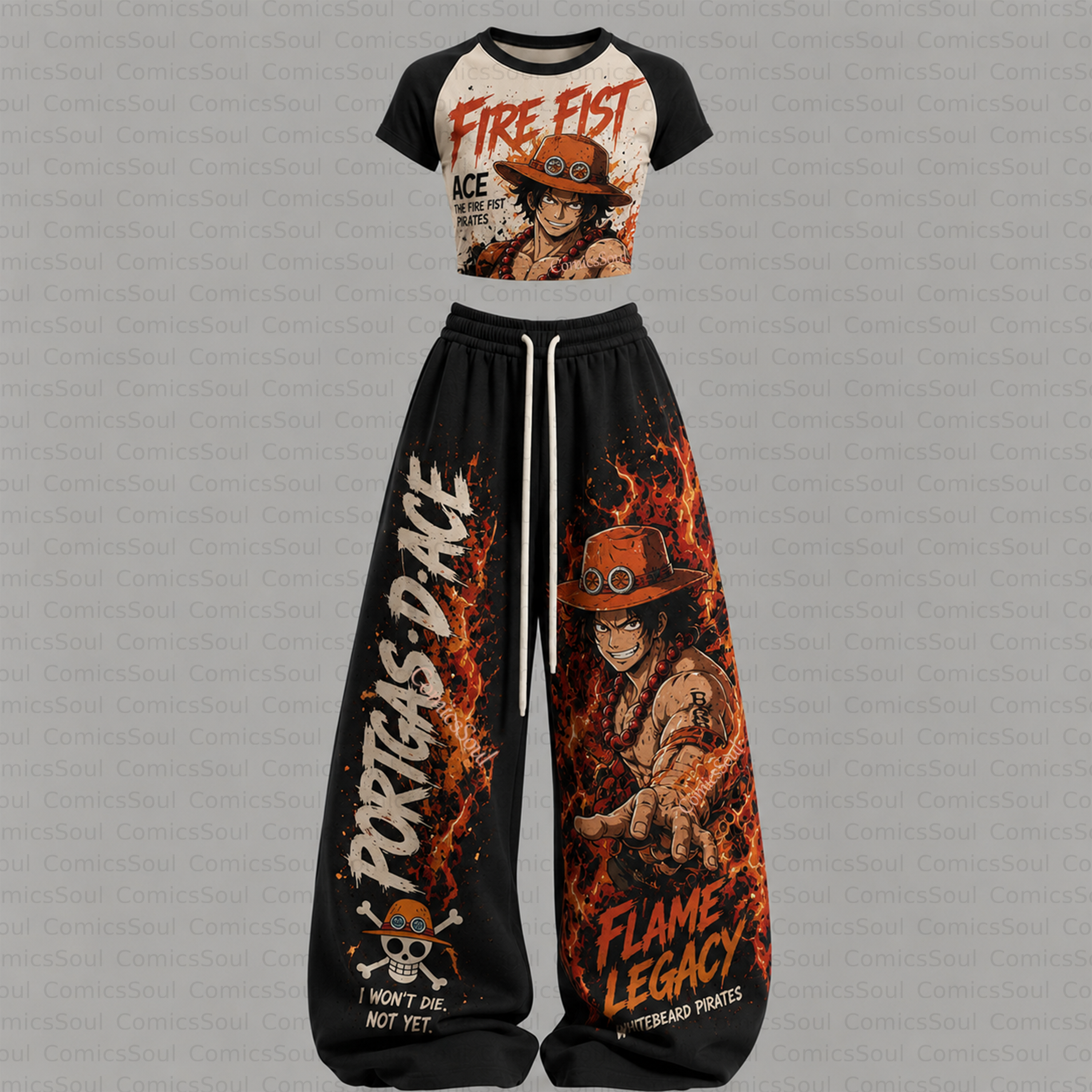 ONE PIECE T-Shirt & Elasticated Trousers Two-Piece Set