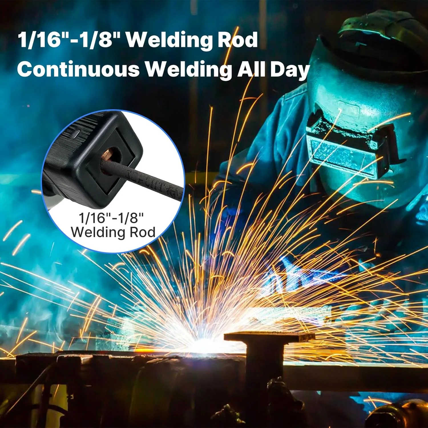 Handheld Welding Machine 110V 20-120Amp Portable ARC Welder Gun Hand Held Welder Machine with IGBT Inverter 6 Variable Current Adjustment for 1/16''-1/8'' Welding Rods Welding Tool Kit - Image 7