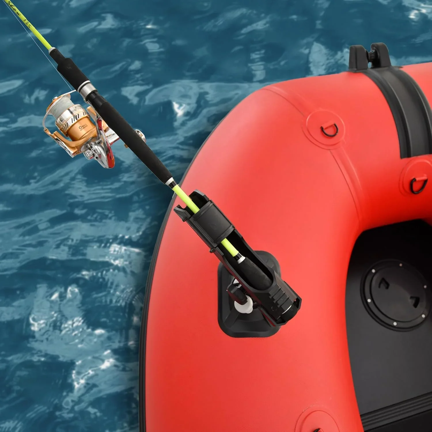 Inflatable Boat | Yacht Dinghy Tender Raft | Multi Person Fishing Boat | Aluminum Floor Oars | Fishing Rod Holders | Heavy-Duty PVC | 2024 Model |