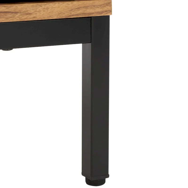 Mid Century TV Stand with Tambour Doors and Storage Drawers