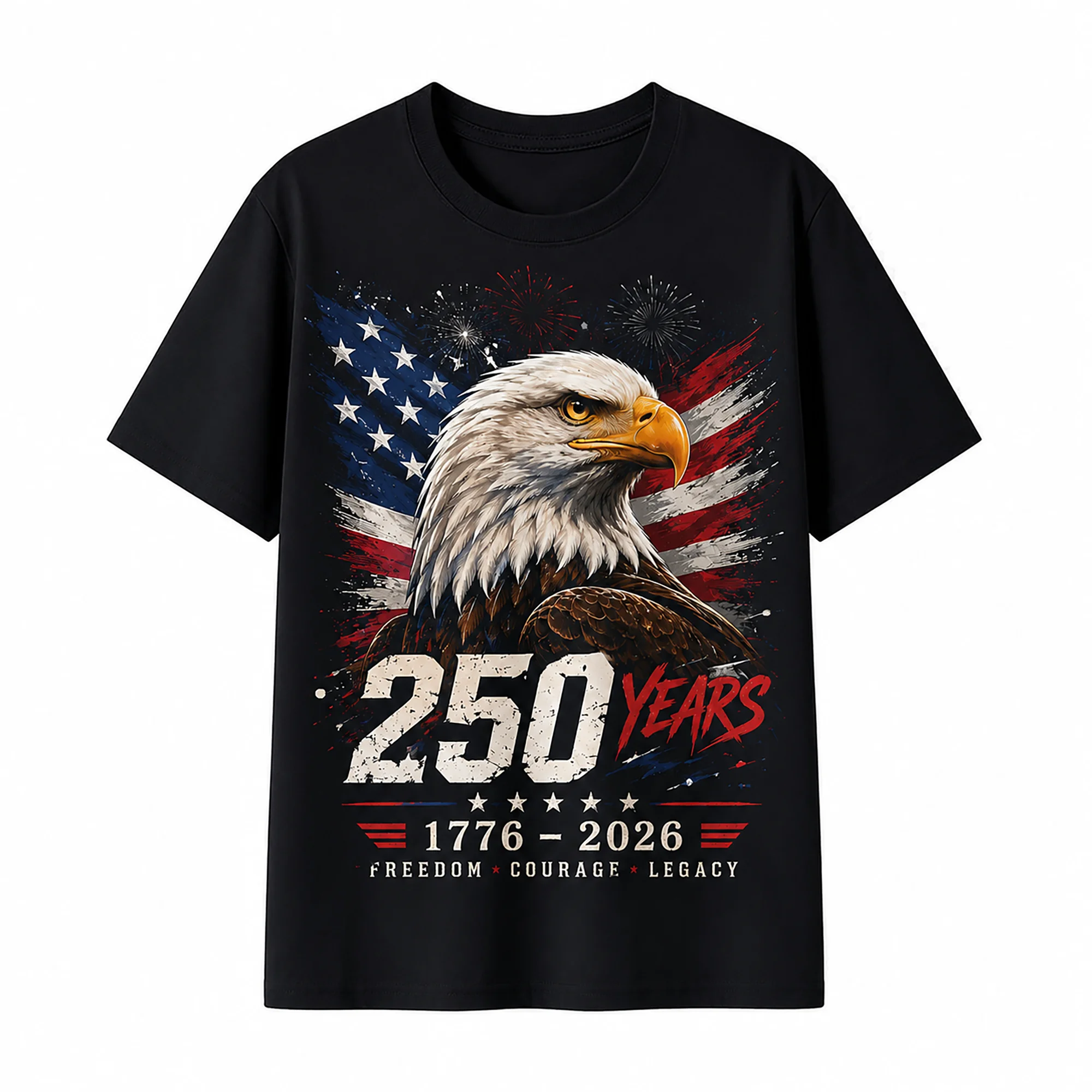 American 250th USA Patriotic 4th of July T-Shirt TeeThreads Sustain the Scene with Custom Apparel