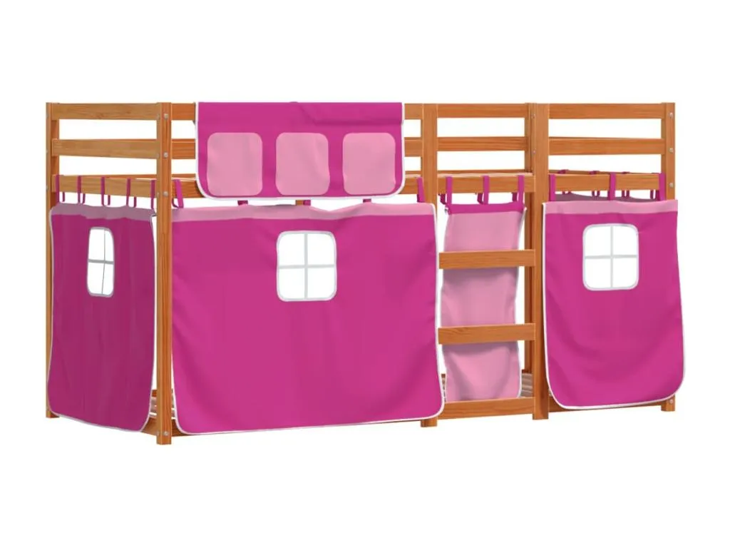 Alkifurniturees Litera con cortinas Alkifurniturees maciza de Alkifurniturees rosa 75x190 cm UYTH63621