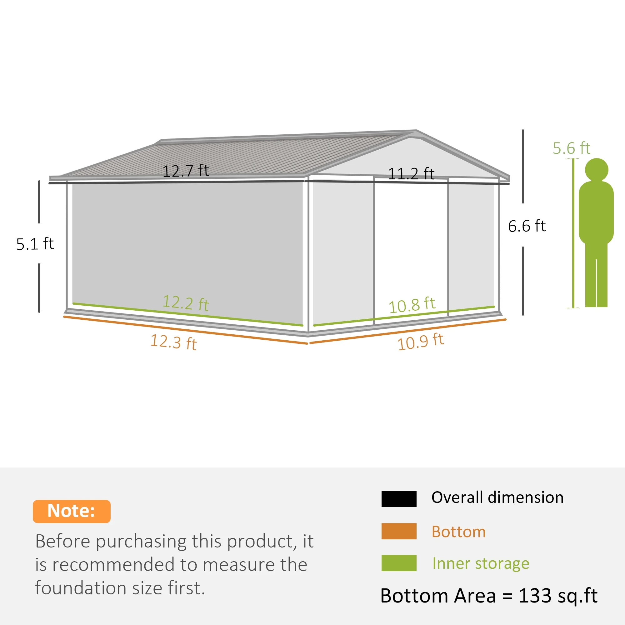 Outsunny 7' x 4' Metal Storage Shed Organizer, Garden Tool House with 4 Vents and 2 Sliding Doors for Backyard, Patio, Garage, Lawn, Dark Gray - Image 80