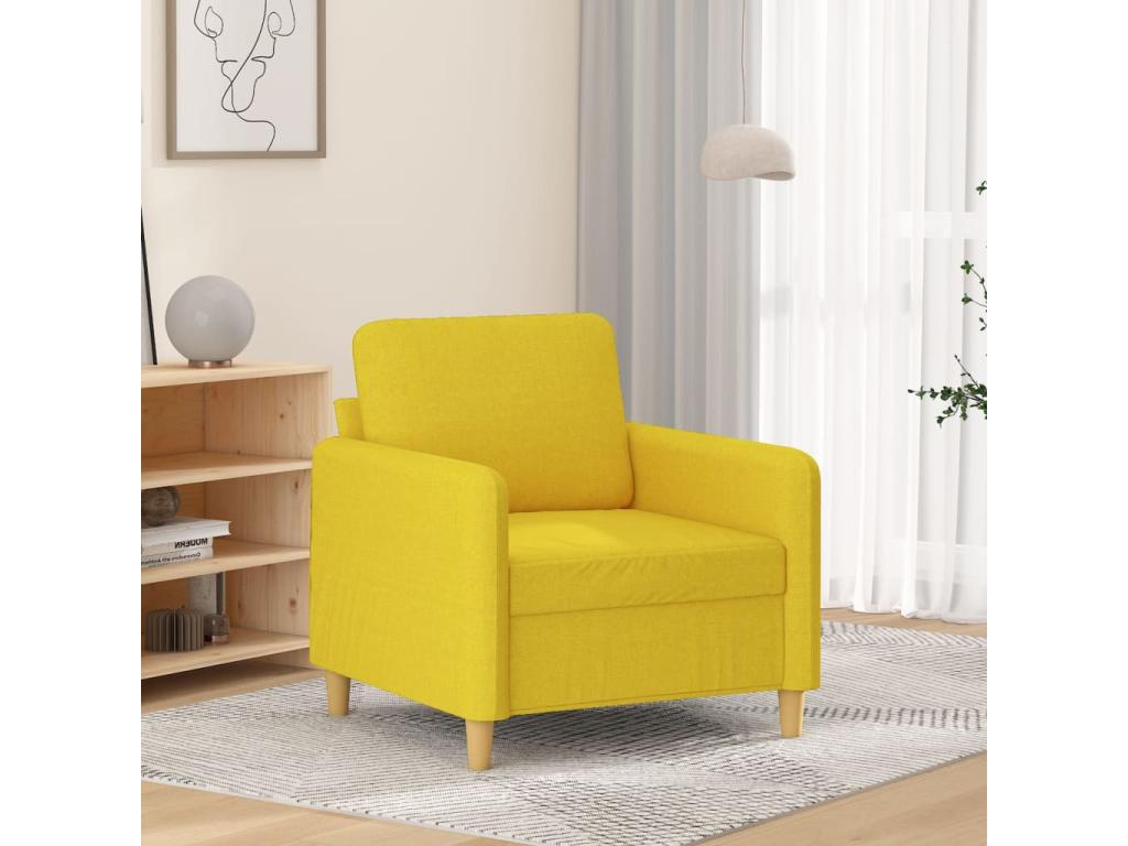 Sillón de tela amarillo claro 60 cm