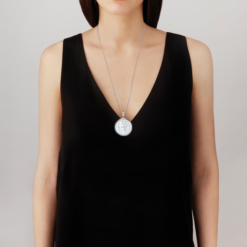 PENDENTIF ARÉTHUSE ROND - CRISTAL INCOLORE, ARGENT