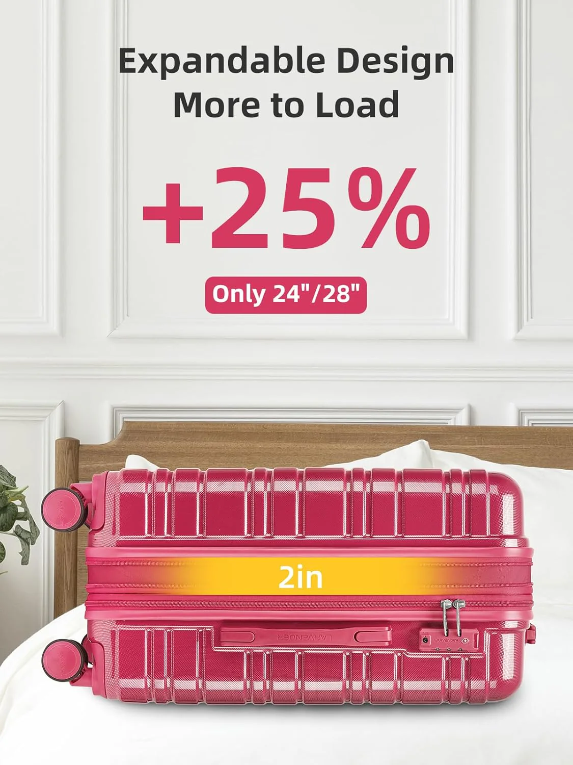 6-piece luggage set, expandable hardshell suitcase set with spinner wheels, lightweight rolling luggage set