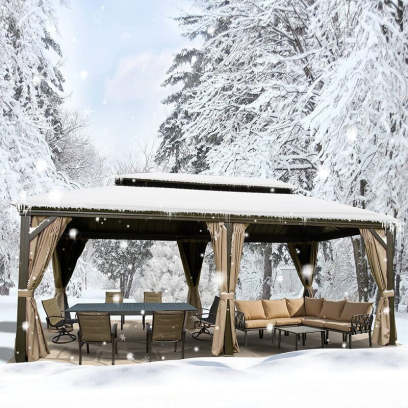 Calaro 19.5 Ft. W x 11 Ft. D Galvanized Steel Patio Gazebo
