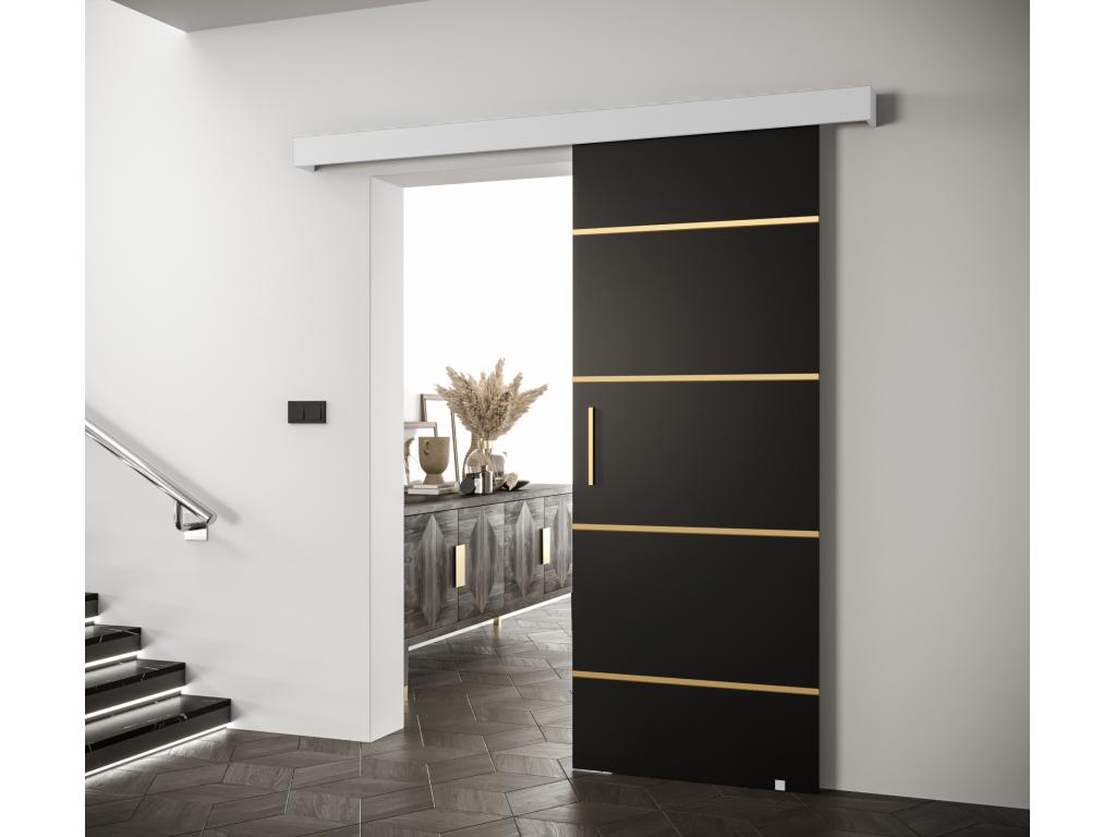 Puertas correderas Salwador IV 70x204 cm (Negro / Blanco / Dorado)