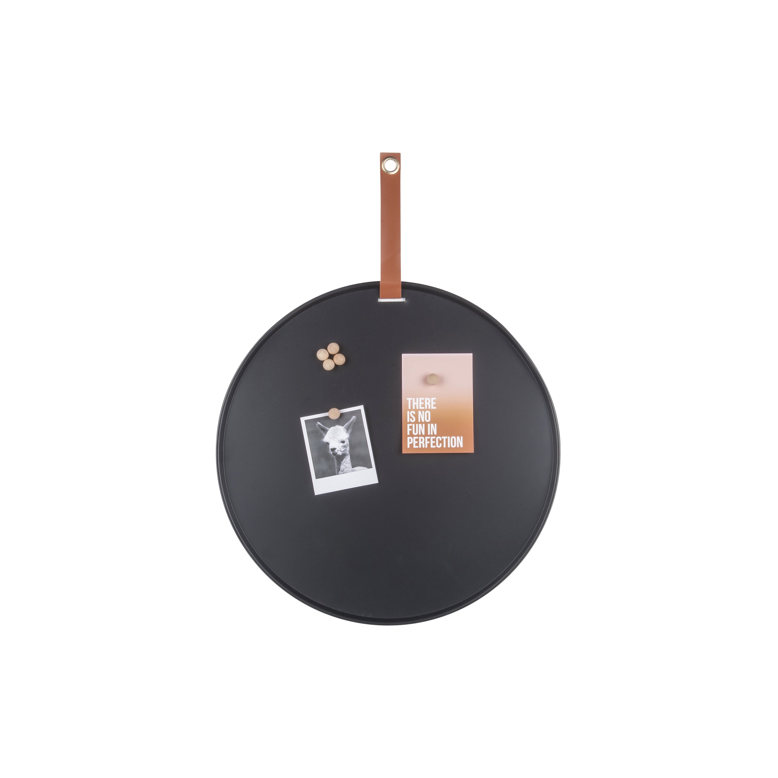 present time Perky Memo-/magneetbord Ø 50 cm - Zwart