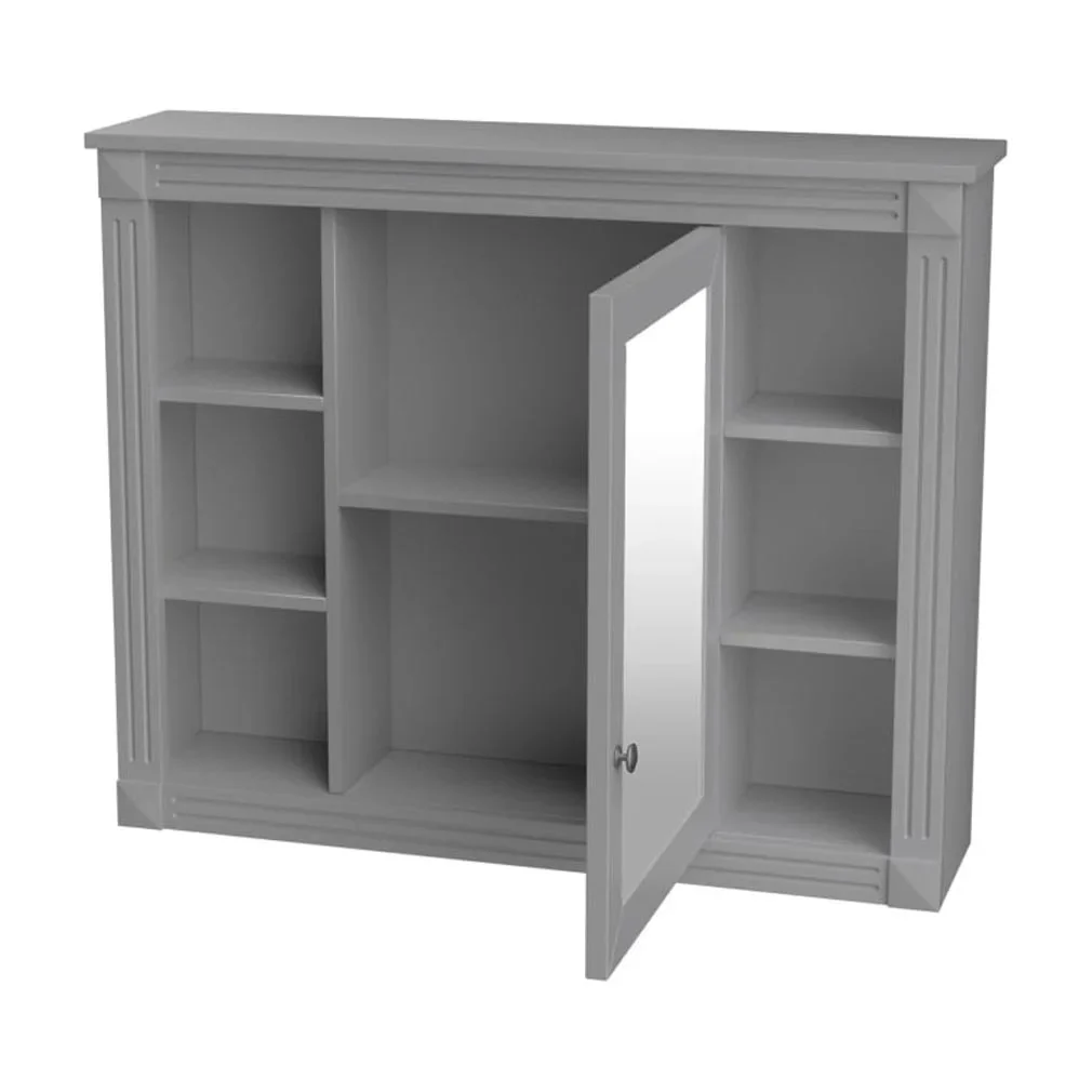 36'' Bathroom Vanity Set With Ceramic Sink Top, Mirror Cabinet, 2 Doors And 2 Drawers - Gray - Image 10 36'' Bathroom Vanity Set With Ceramic Sink Top, Mirror Cabinet, 2 Doors And 2 Drawers - Gray - Image 10