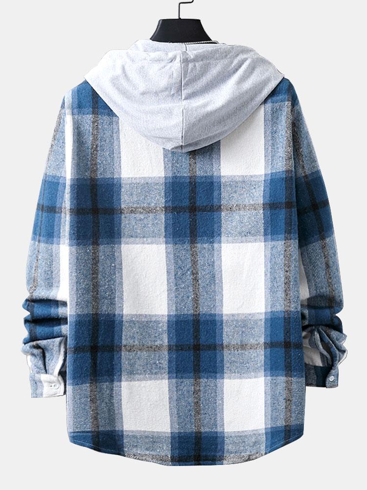Hooded Flannel Plaid Overshirt