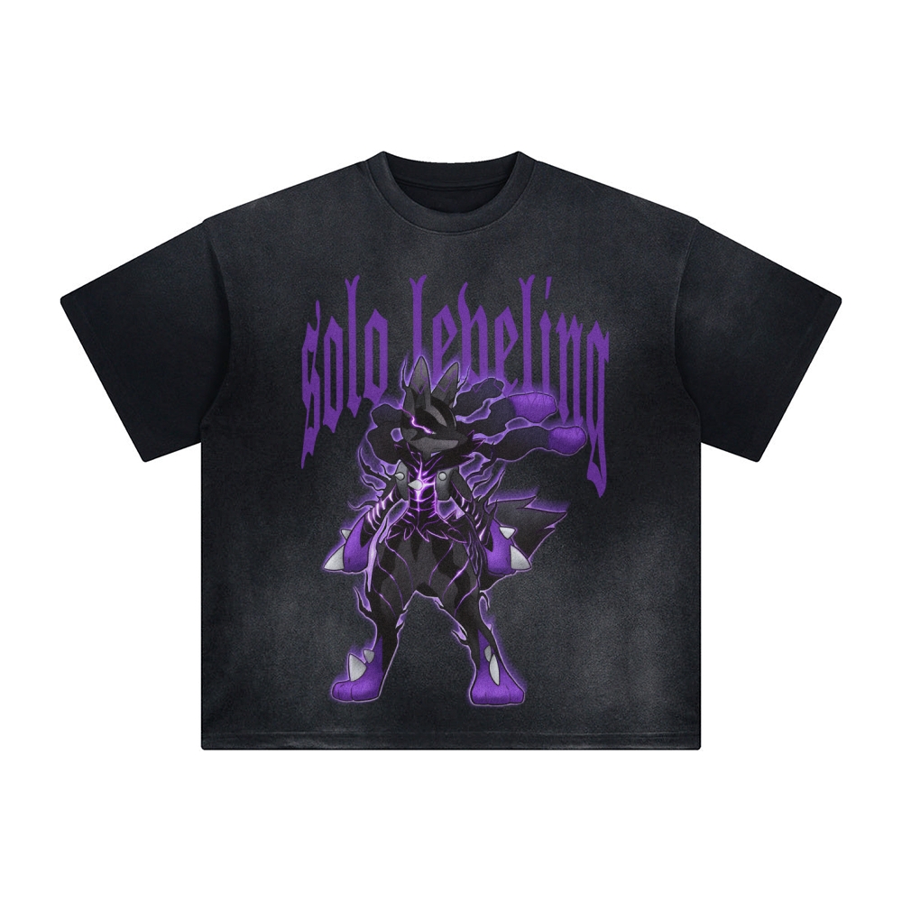 Unisex Anime Inspired Washed  Vintage T-Shirt