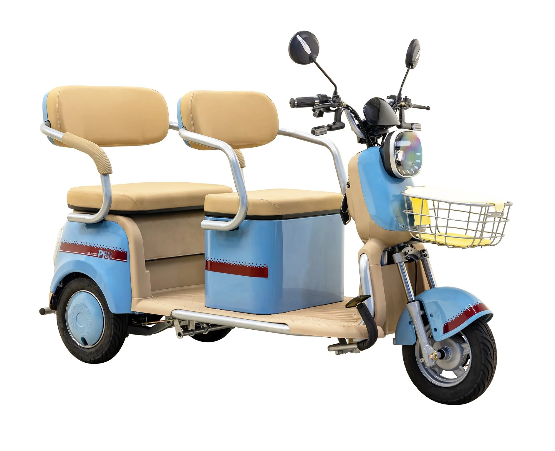 Massimo MGC E-Trike 3-Wheel Electric Cart – 17 MPH, 2-Seater Adult Scooter – Blue - Image 20
