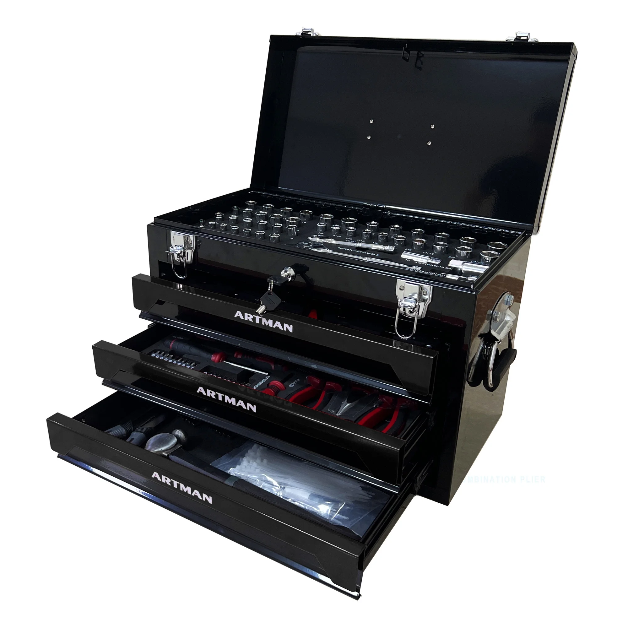 Seizeen Heavy Duty Universal Mechanic Tool Set, Metal Black, 19.7"x 10.6" x 13.86", 339 Count - image 2