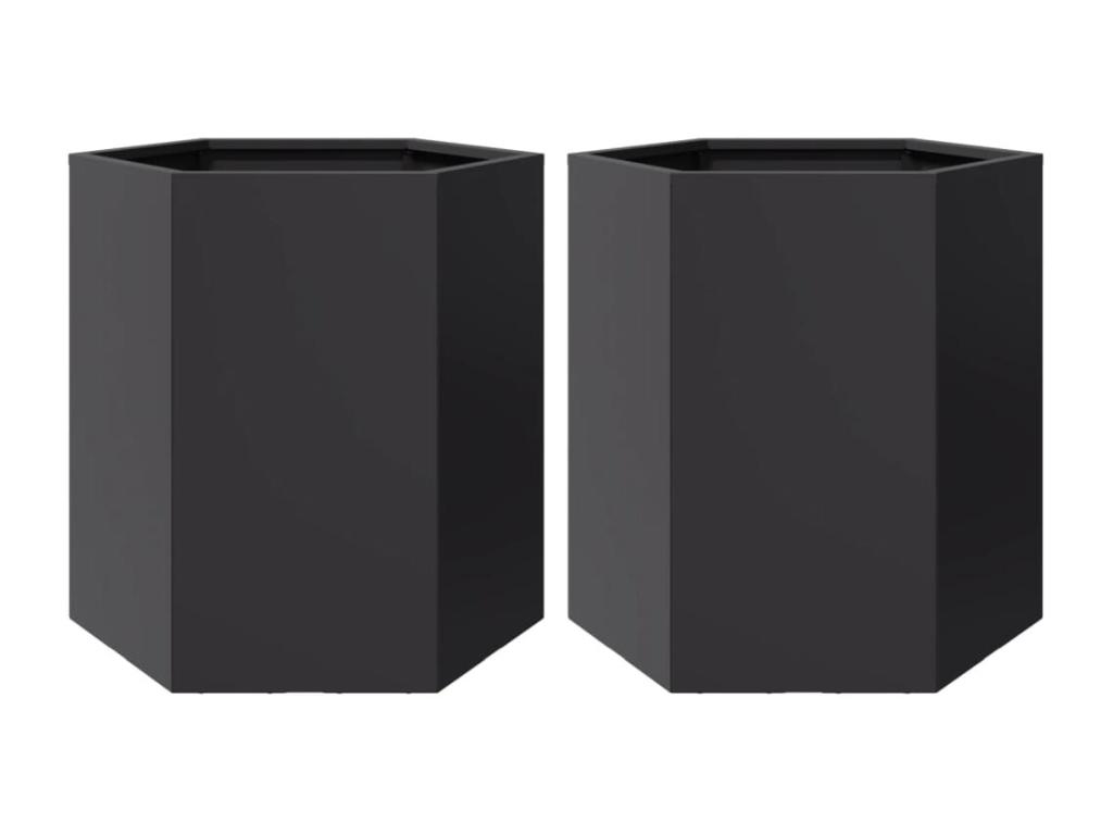 Decoratodo hexagonales 2 uds acero negra 46x40x45 cm