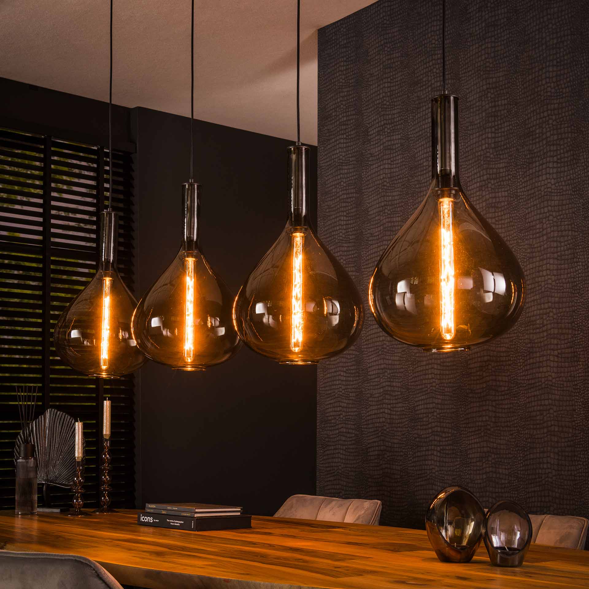 by fonQ Alexa Hanglamp - Gerookt Glas