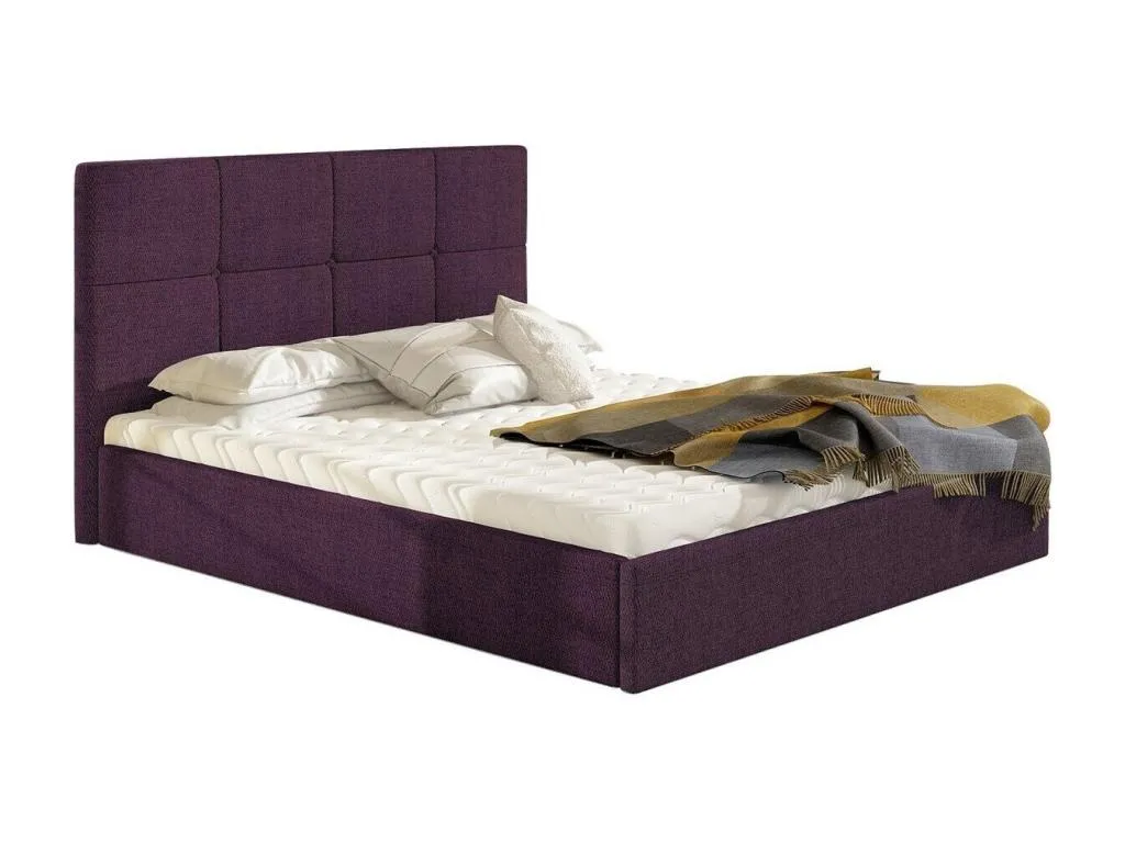 Cama Cosinor 141, doble, púrpura, 160x200, tapiz, somieres, 171x213x106cm qay1703833