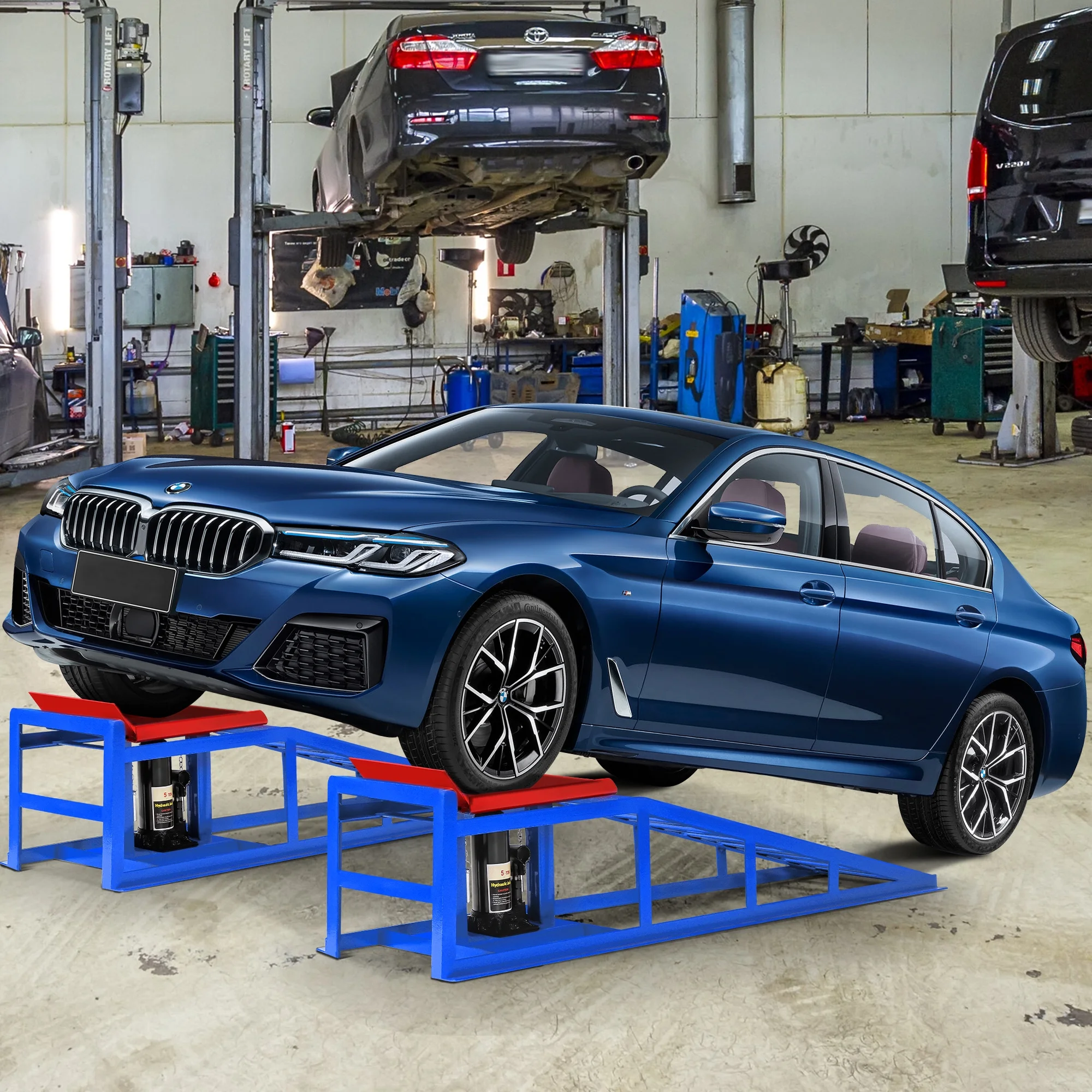 Lafati 2-Pack Hydraulic Car Ramps: Heavy-Duty Vehicle Ramps with 5T / 10000lbs Jack Load Capacity, Portable Design for Effortless Oil Changes and Car Lifts - Image 33