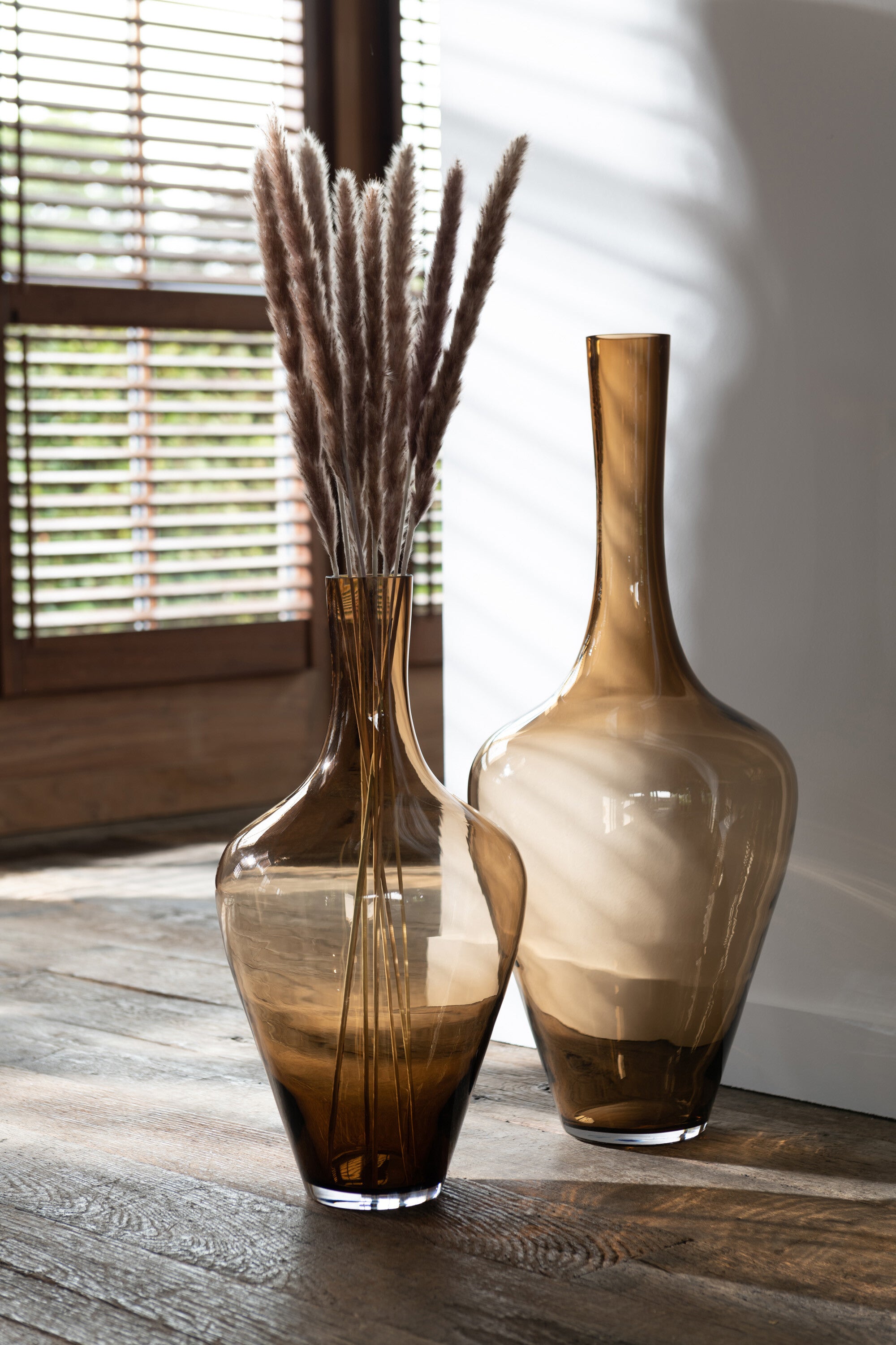 J-Line droogbloemen - Bundel Pennisetum - gedroogd gras - bruin