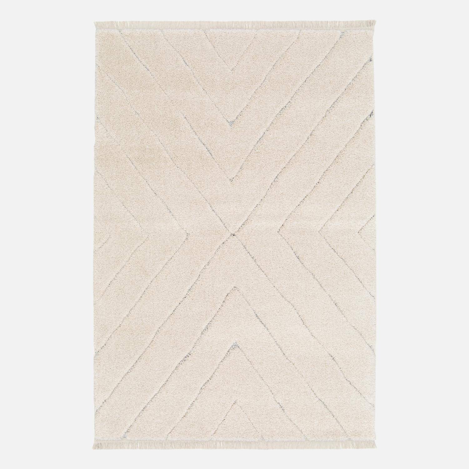 Meryl - Alfombra interior con ligeros relieves crema