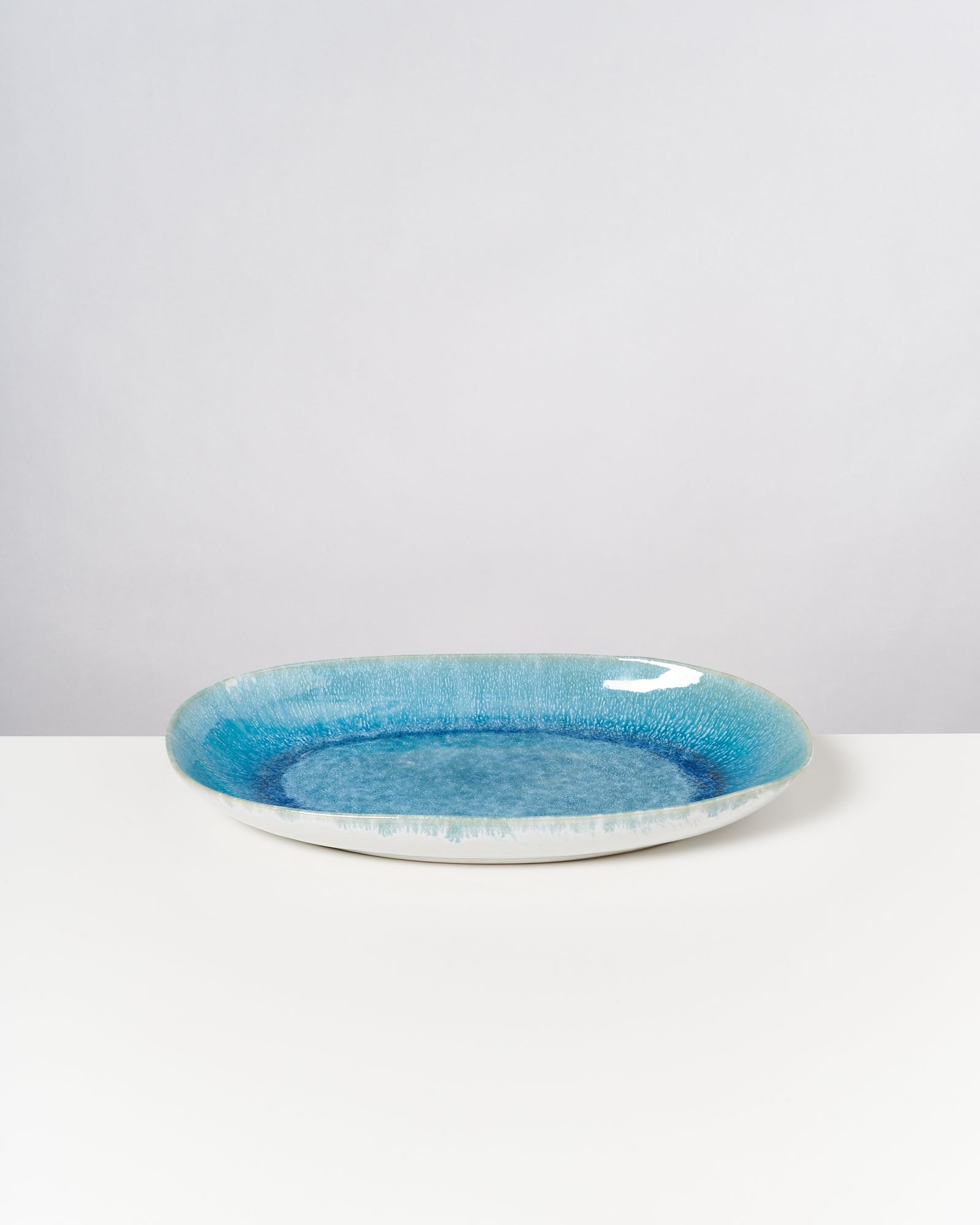 Alcachofra Servierplatte L grünblau