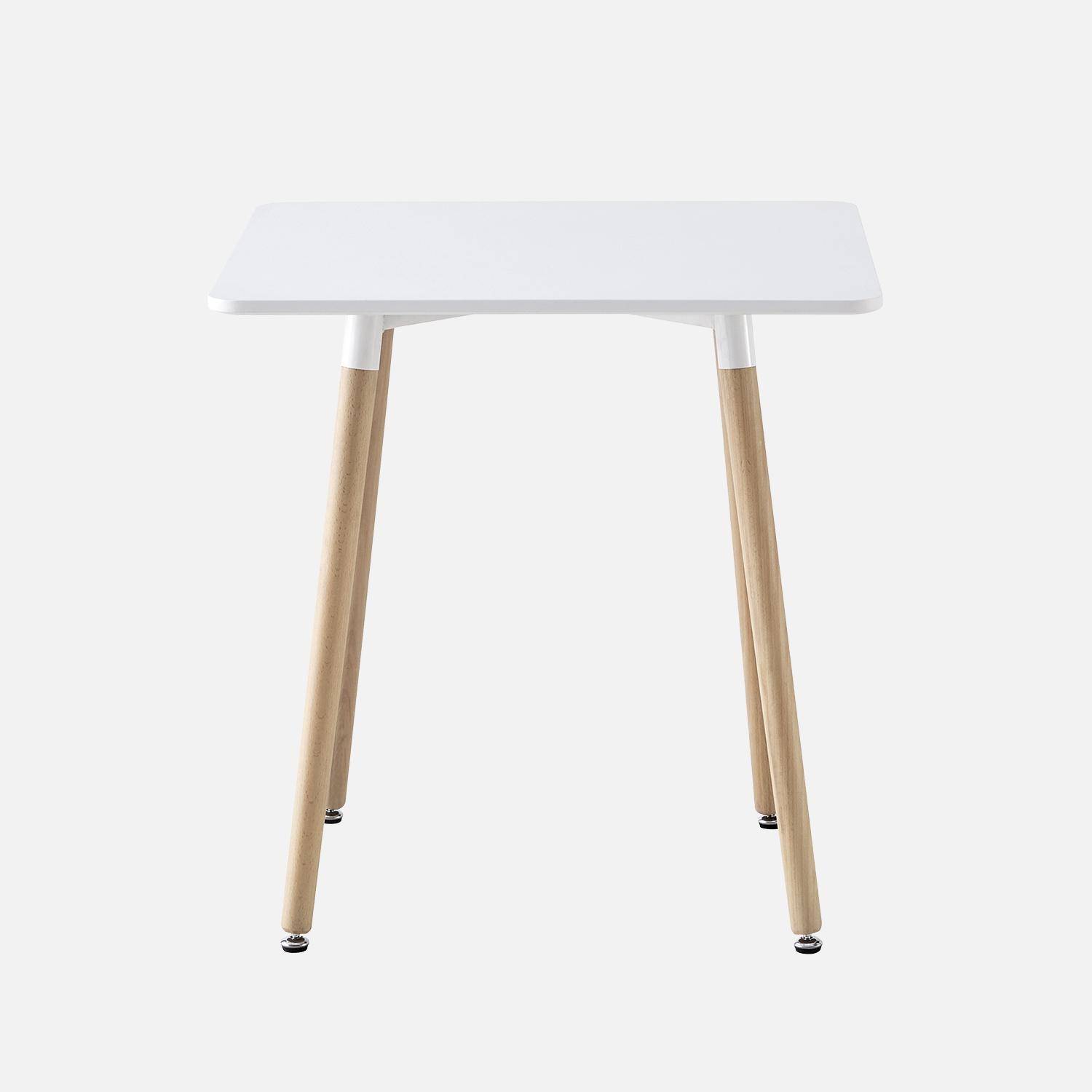 Hedvig - Mesa de comedor cuadrada de MDF y madera de haya, 70cm