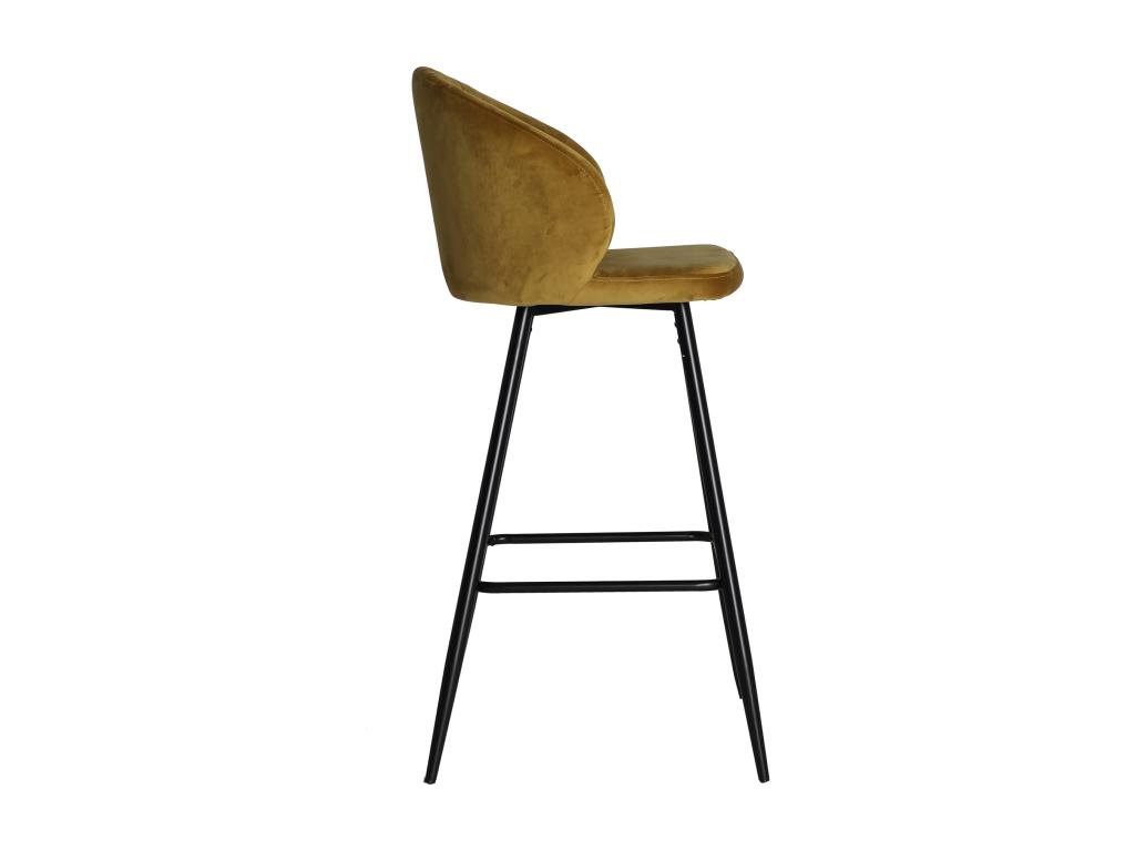 Taburete de terciopelo en color ocre de 50x53x103cm - pack de 2