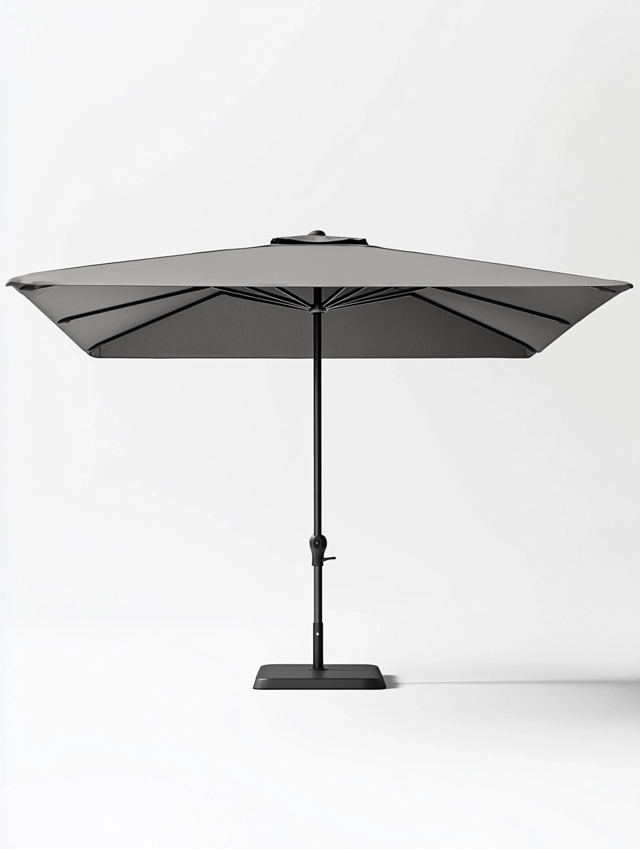 Sombrilla excéntrica rectangular 3x4m gris poliéster exterior