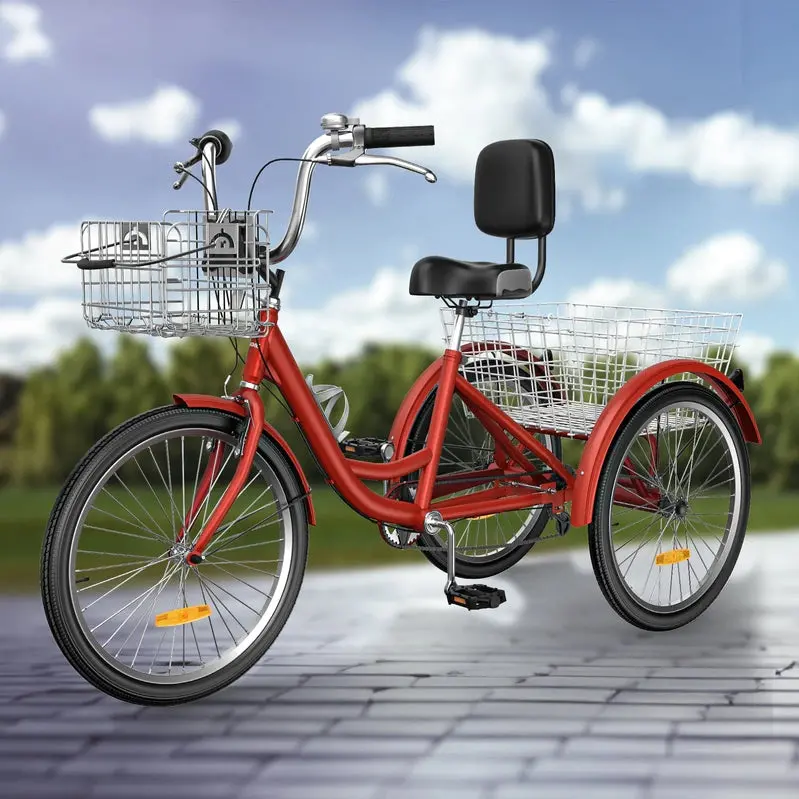 26-Inch Adult Tricycle - 7-Speed Heavy-Duty 3-Wheeled Bicycle - Image 3 26-Inch Adult Tricycle - 7-Speed Heavy-Duty 3-Wheeled Bicycle - Image 3