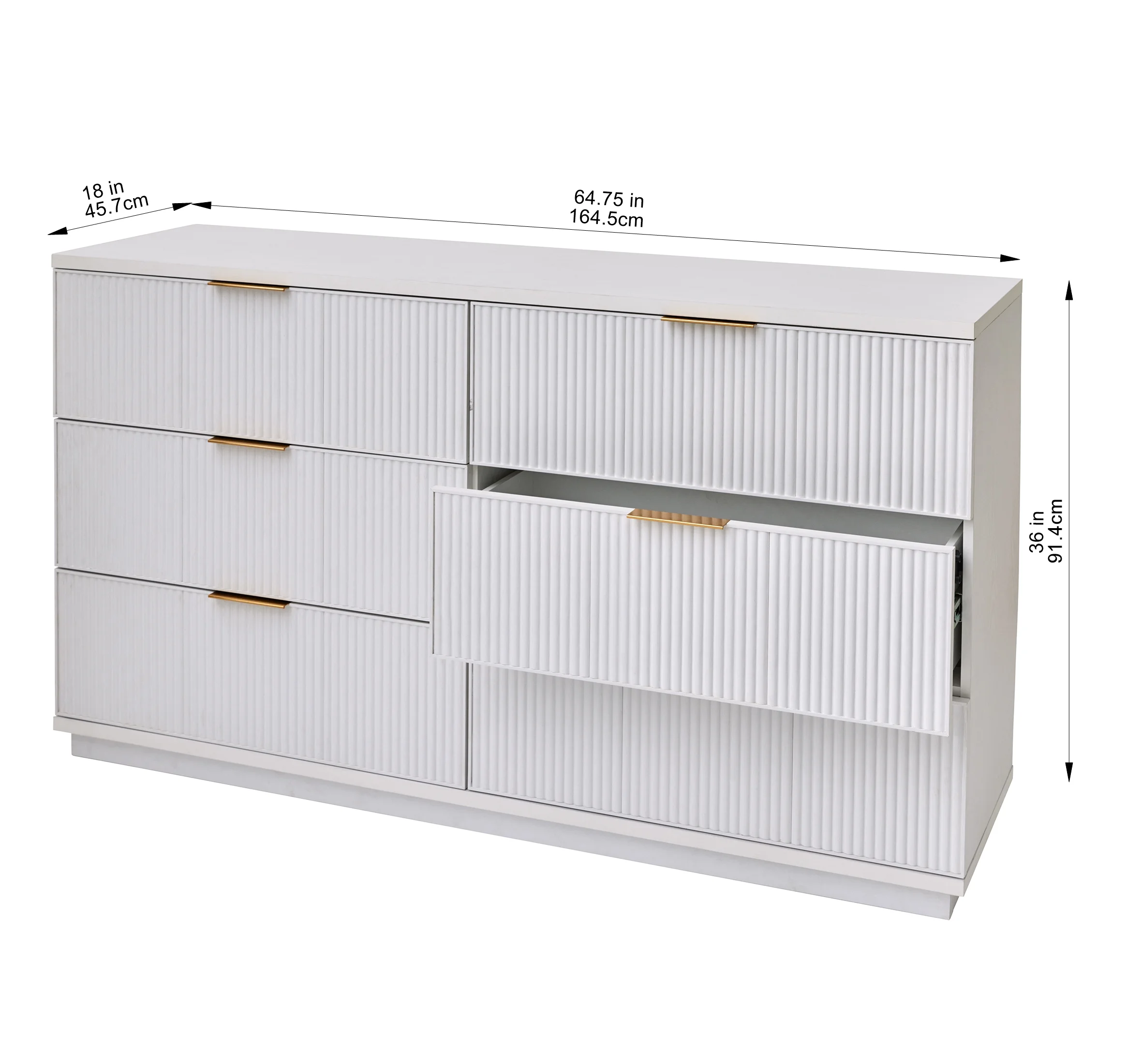 Better Homes and Gardens Lillian 6 Drawer Dresser, White - Image 11