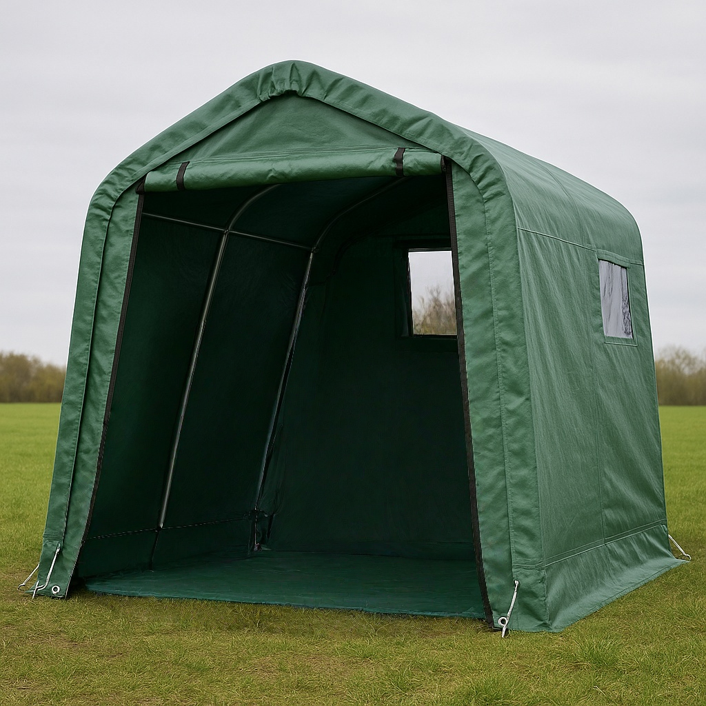 Garaje portátil refugio exterior verde PVC almacenamiento 360 x 240 x 230 cm