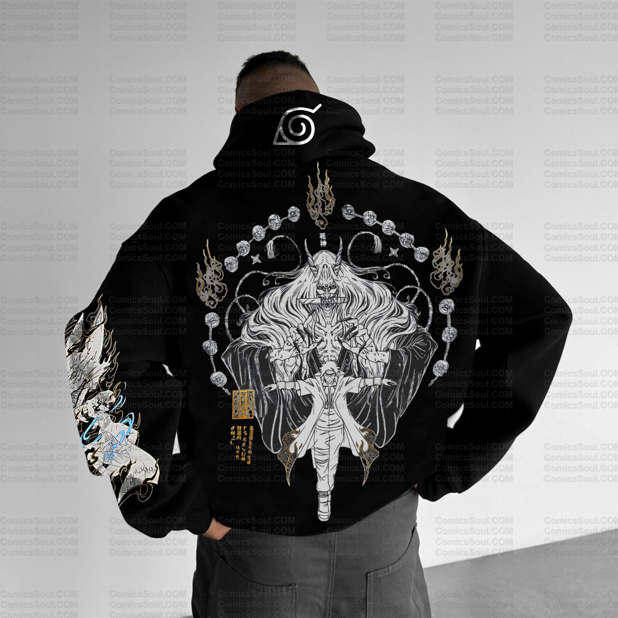 Plus Velvet Unisex Anime Graphic Streetwear Vintage Hoodie